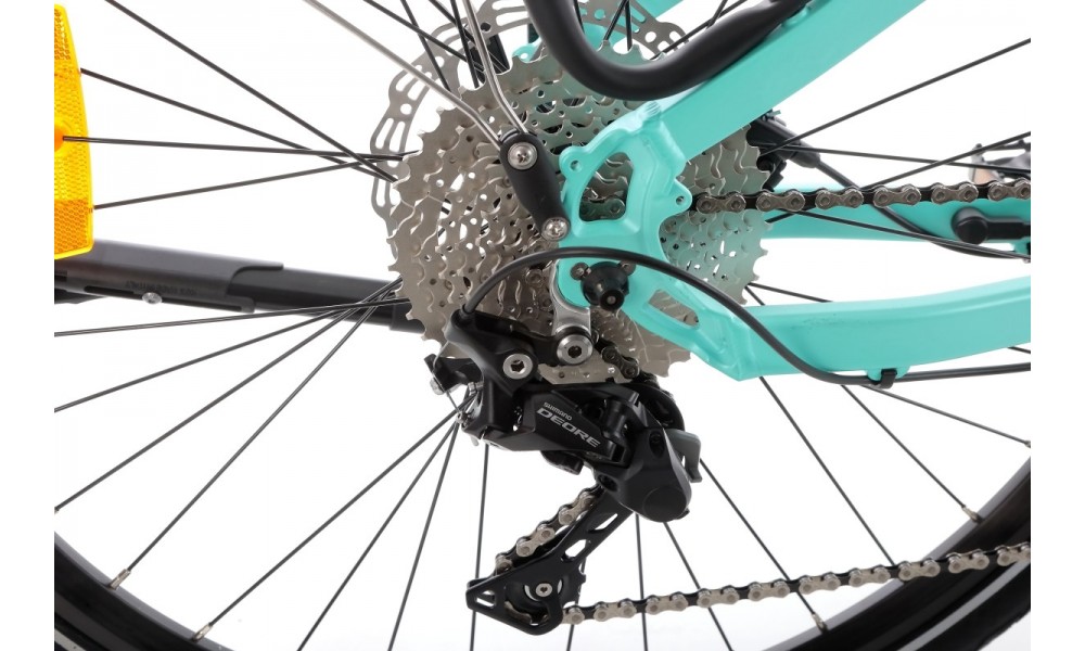 Rower trekkingowy elektryczny Ecobike D2 - miętowy