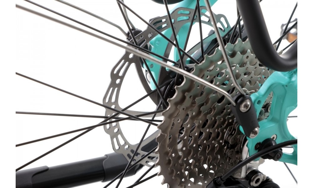 Rower trekkingowy elektryczny Ecobike D2 - miętowy