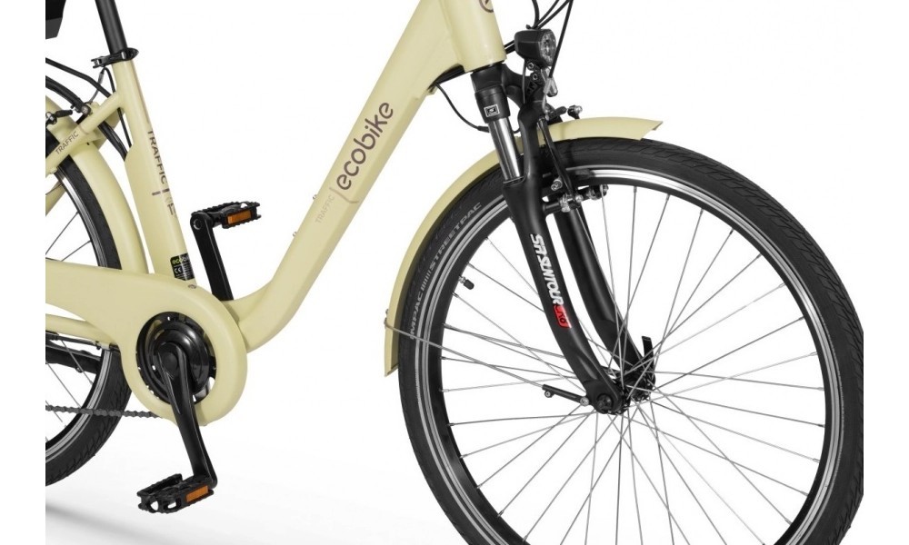 Rower miejski elektryczny Ecobike Traffic 26" 2023 14,5Ah - beżowy