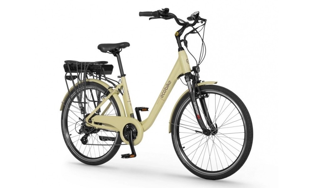 Rower miejski elektryczny Ecobike Traffic 26" 2023 14,5Ah - beżowy