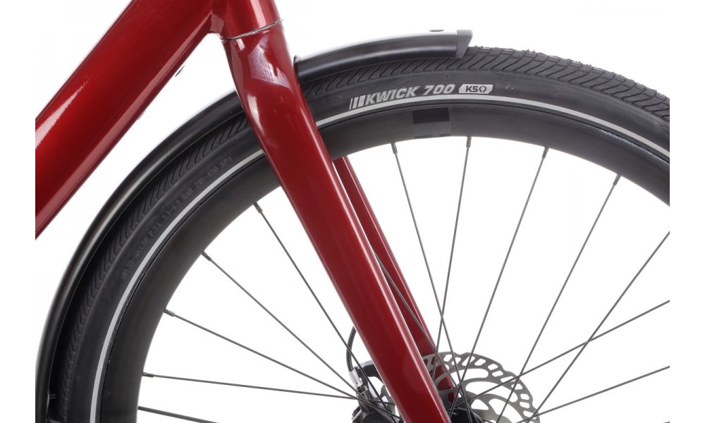 Rower miejski elektryczny Orbea VIBE MID H30 EQ - czerwony