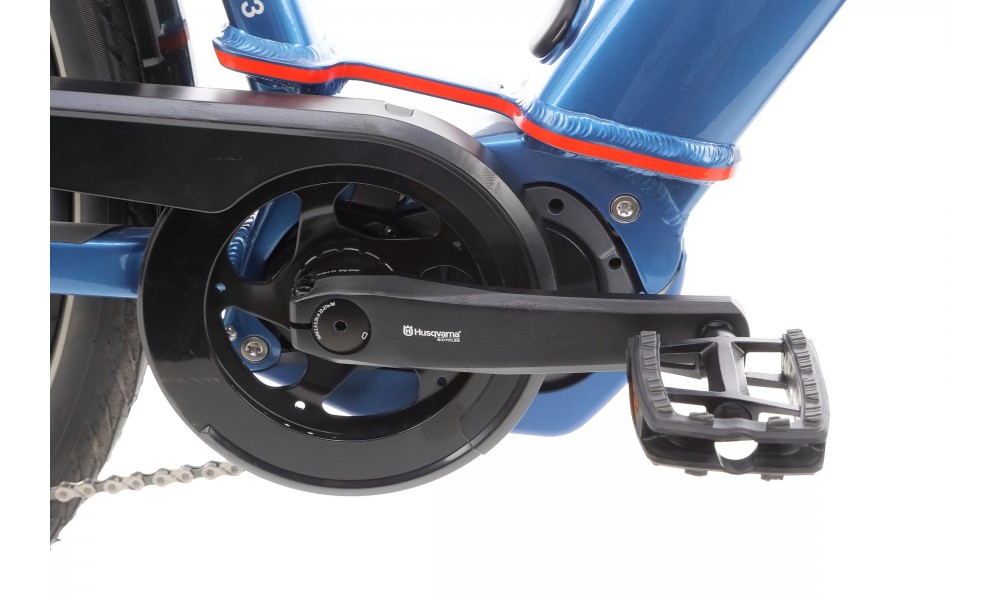 Rower miejski elektryczny Husqvarna Gran City 3 Wave - niebieski-czerwony