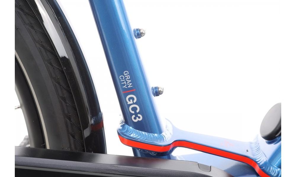 Rower miejski elektryczny Husqvarna Gran City 3 Wave - niebieski-czerwony