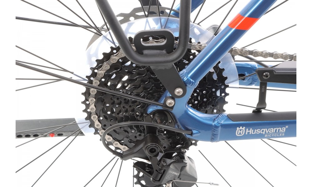 Rower miejski elektryczny Husqvarna Gran City 3 Wave - niebieski-czerwony