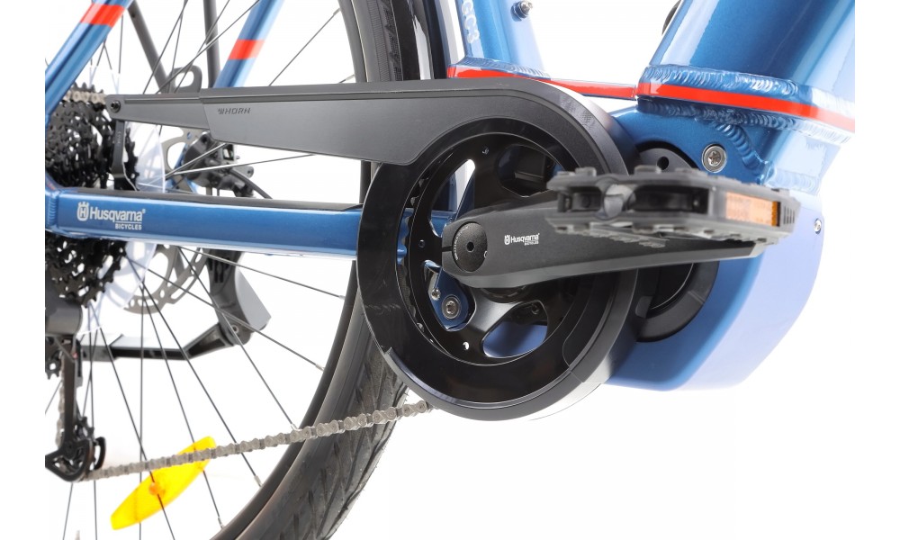 Rower miejski elektryczny Husqvarna Gran City 3 Wave - niebieski-czerwony