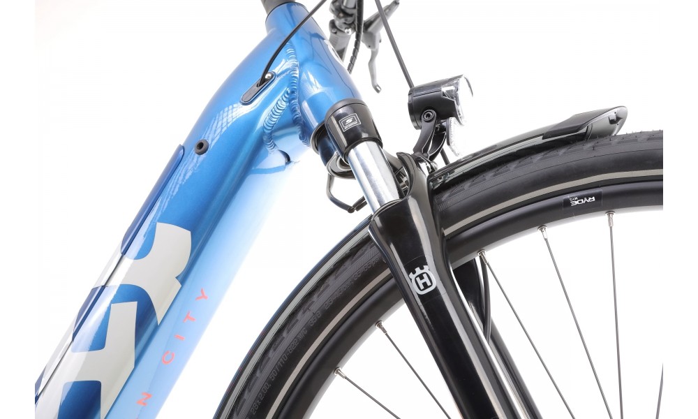 Rower miejski elektryczny Husqvarna Gran City 3 Wave - niebieski-czerwony