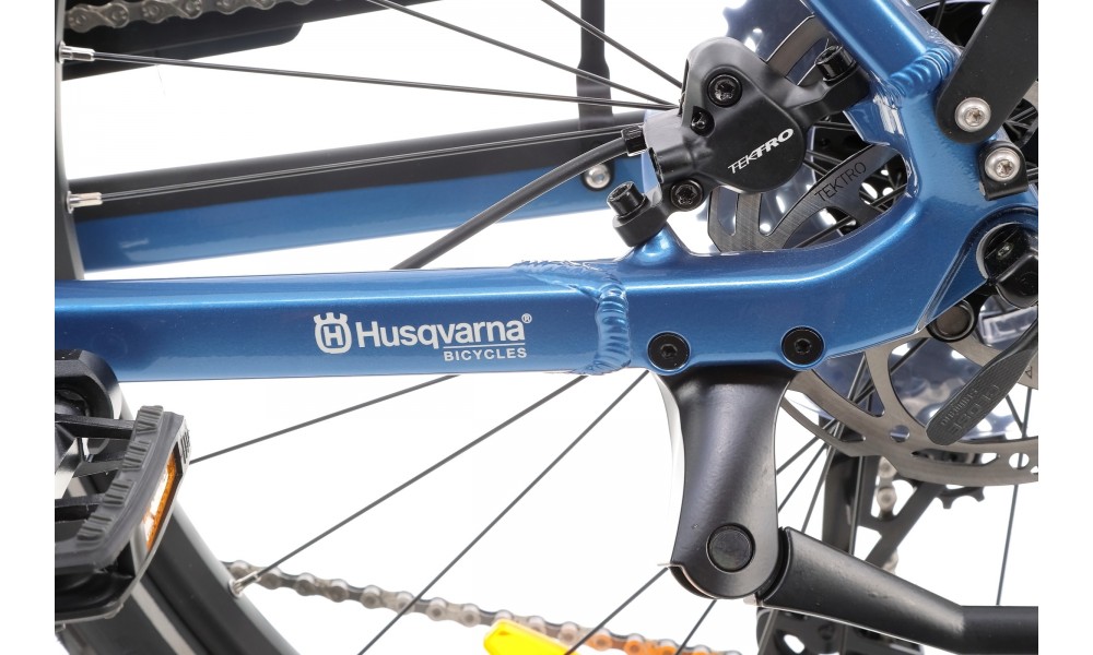 Rower miejski elektryczny Husqvarna Gran City 3 Wave - niebieski-czerwony