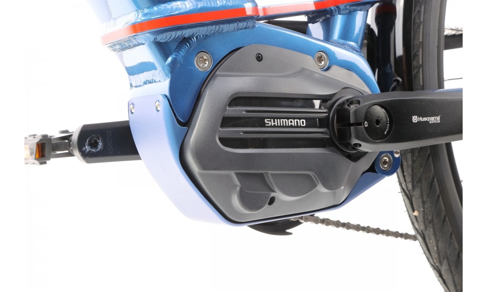 Rower miejski elektryczny Husqvarna Gran City 3 Wave - niebieski-czerwony