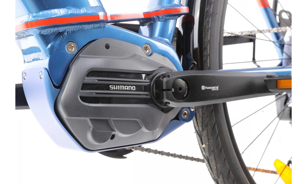 Rower miejski elektryczny Husqvarna Gran City 3 Wave - niebieski-czerwony