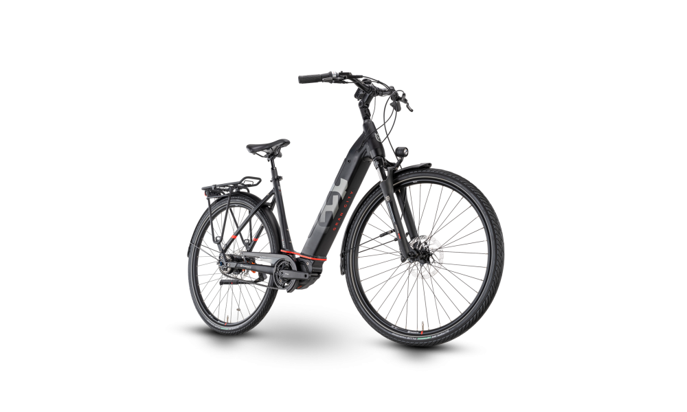 Rower miejski elektryczny Husqvarna Gran City 6 Nexus FW Wave - czarno-czerwony
