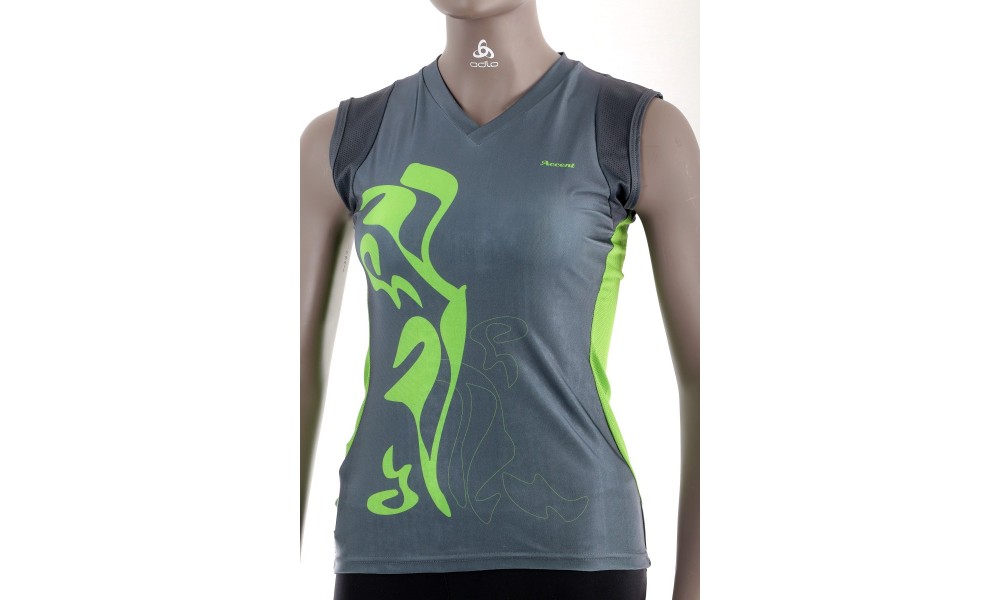 Koszulka Accent Breva damska - grafitowy-zielony