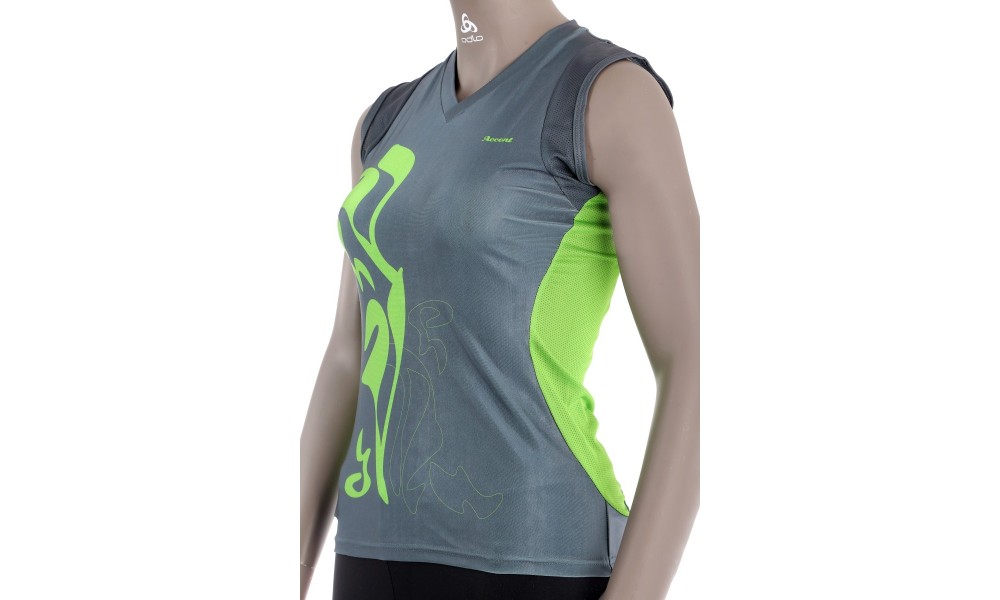 Koszulka Accent Breva damska - grafitowy-zielony