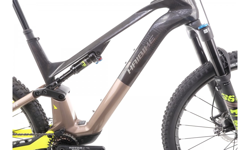 Rower górski elektryczny Haibike LYKE CF 11 - szaro-piaskowo-limonkowy