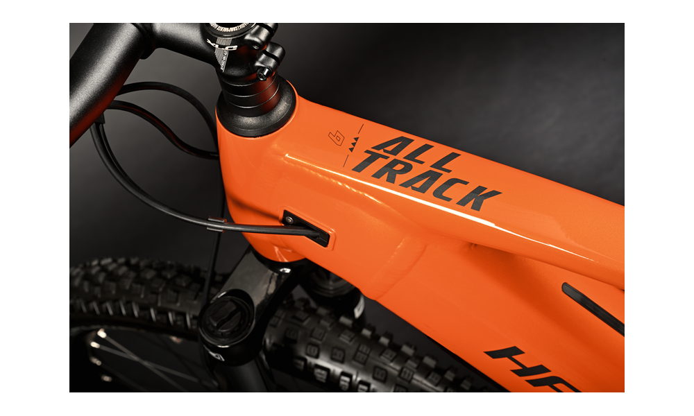 Rower górski elektryczny Haibike AllTrack 6 - pomarańczowo-tytanowy