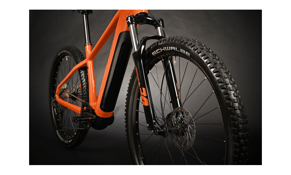 Rower górski elektryczny Haibike AllTrack 6 - pomarańczowo-tytanowy