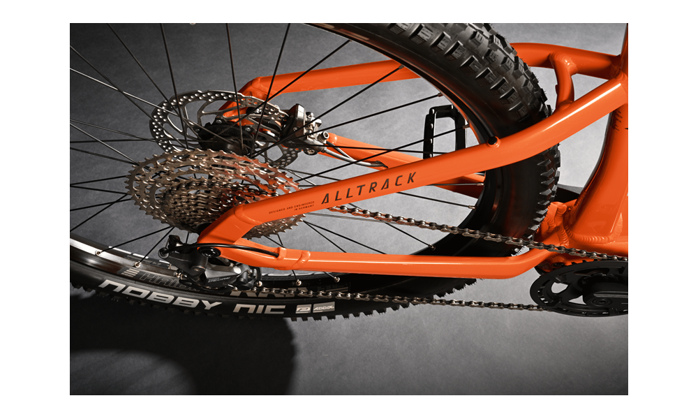 Rower górski elektryczny Haibike AllTrack 6 - pomarańczowo-tytanowy