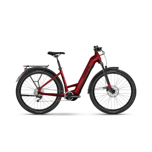 Rower trekkingowy elektryczny Haibike Trekking 5 Low - czerwono-czarny 1