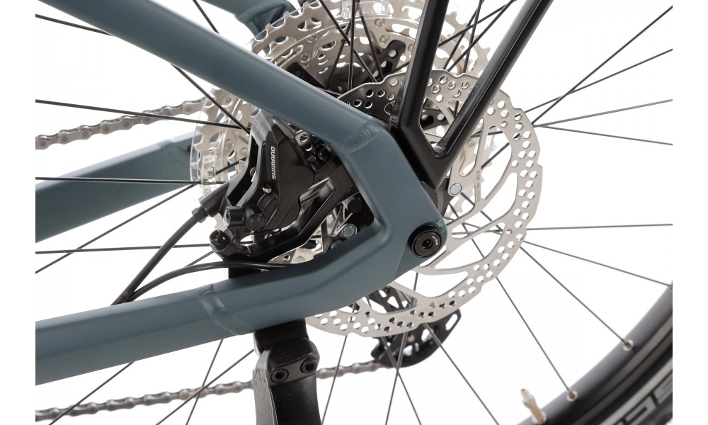 Rower trekkingowy elektryczny Winora Yucatan X12 Low - niebiesko-szary