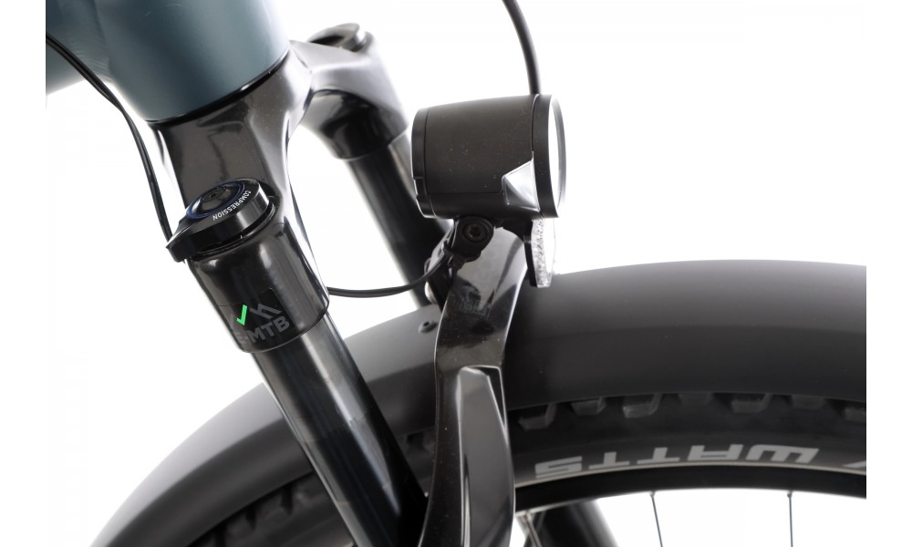 Rower trekkingowy elektryczny Winora Yucatan X12 Low - niebiesko-szary