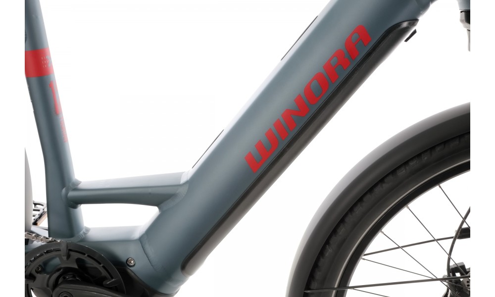 Rower trekkingowy elektryczny Winora Yucatan X12 Low - niebiesko-szary