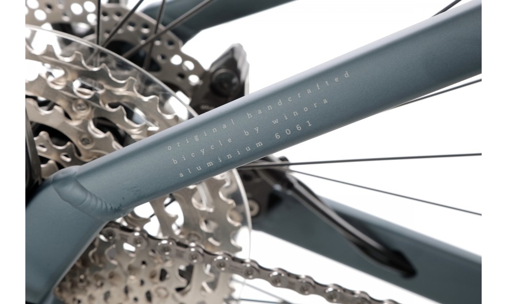 Rower trekkingowy elektryczny Winora Yucatan X12 Low - niebiesko-szary