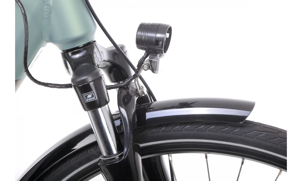 Rower trekkingowy elektryczny Romet Orkan RM 2 D Integrated - pistacjowo-łososiowy