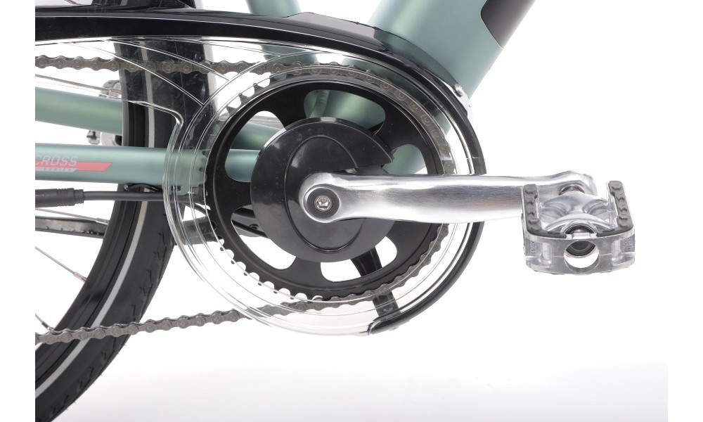 Rower trekkingowy elektryczny Romet Orkan RM 2 D Integrated - pistacjowo-łososiowy