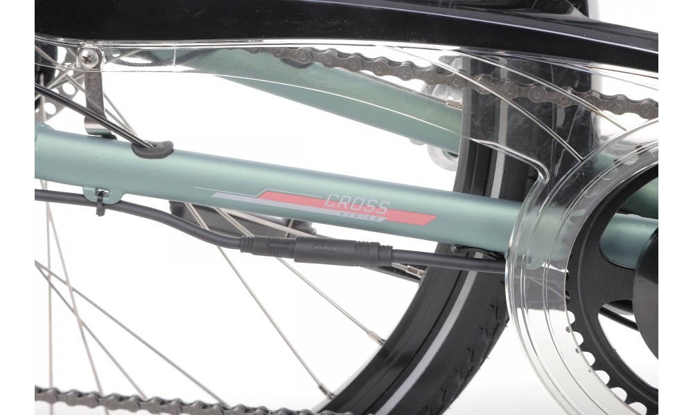 Rower trekkingowy elektryczny Romet Orkan RM 2 D Integrated - pistacjowo-łososiowy