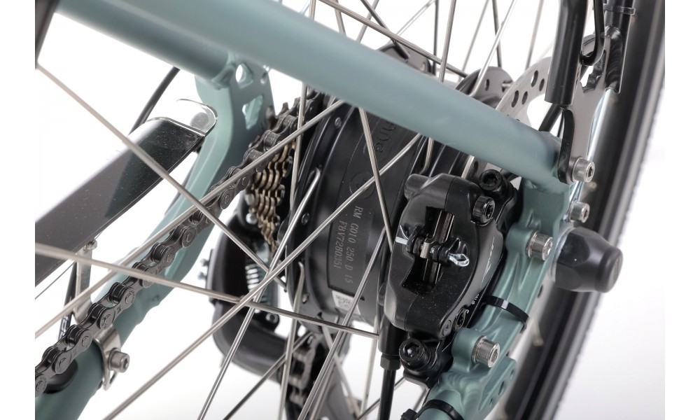 Rower trekkingowy elektryczny Romet Orkan RM 2 D Integrated - pistacjowo-łososiowy