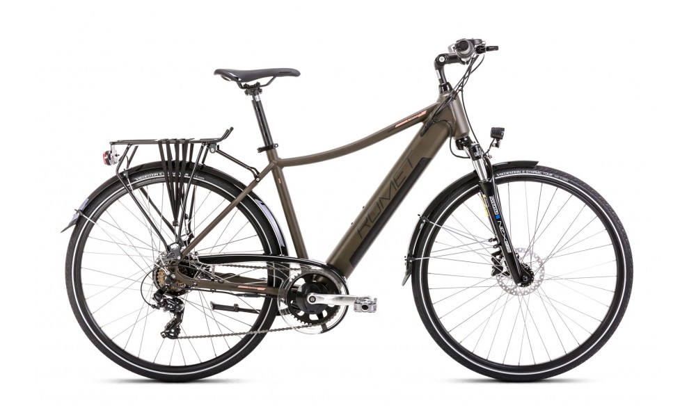 Rower trekkingowy elektryczny Romet Orkan RM 2 D Integrated  Wersja B - oliwkowy