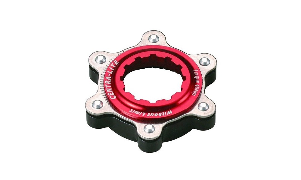 Adapter Accent Centerlock do tarcz na 6 śrub - czerwony