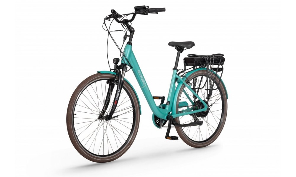 Rower miejski elektryczny Ecobike Traffic 14,5Ah - miętowy