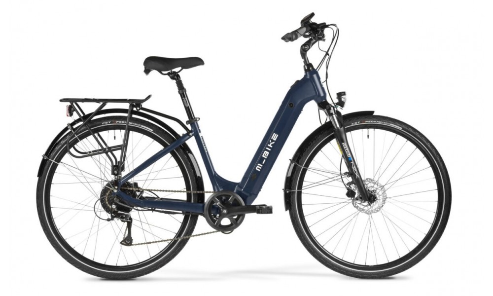 Rower miejski elektryczny M-Bike eCity 828.2 Lady - niebieski