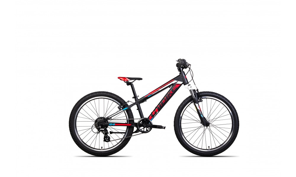 Rower młodzieżowy Unibike Raptor 2024 - czarny-czerwony