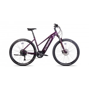 Rower crossowy elektryczny Unibike Falcon Lady - bordowy 1