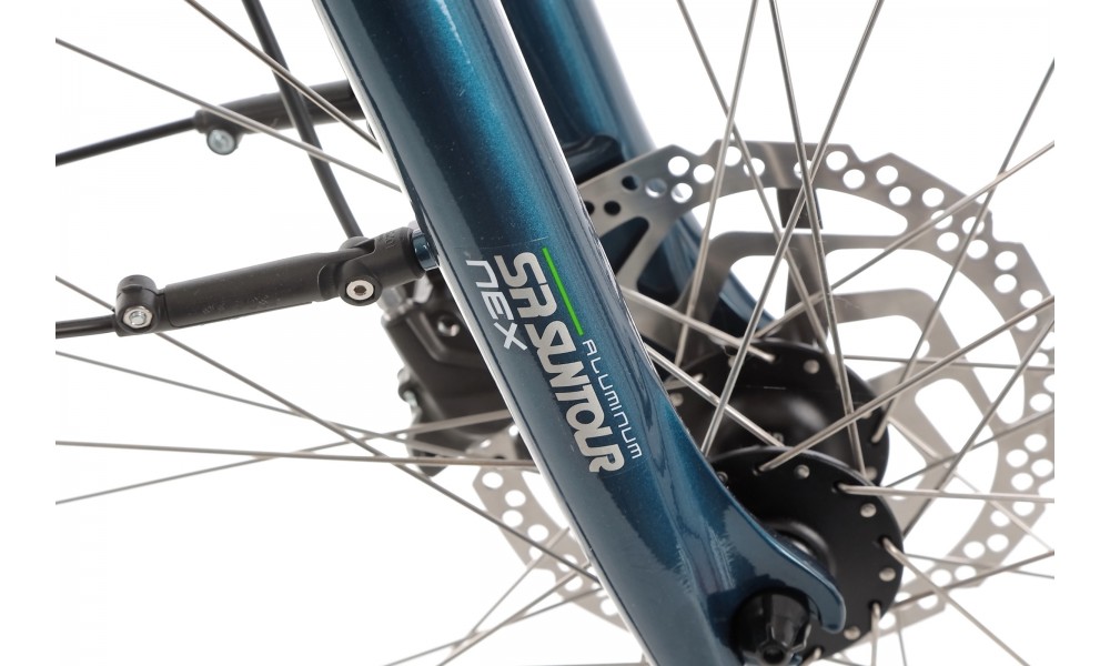 Rower miejski elektryczny Unibike Optima 2024 - niebieski