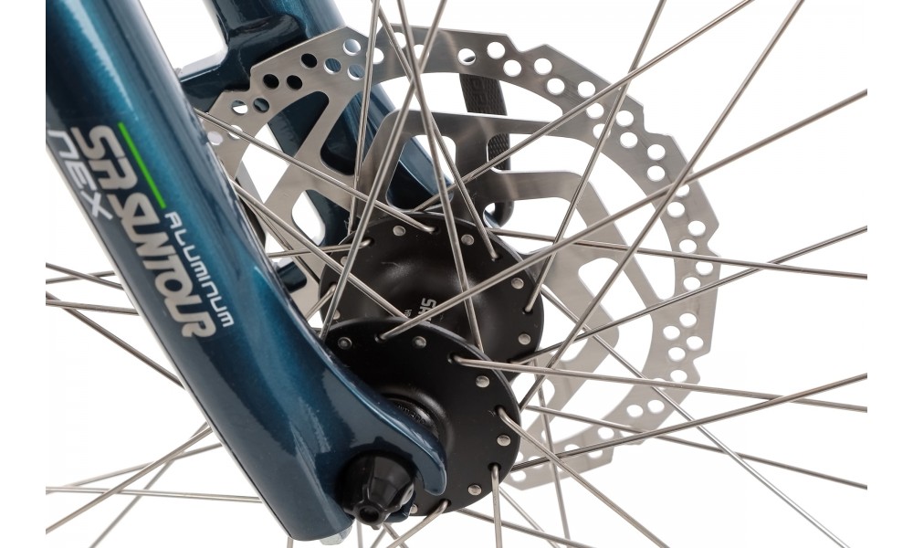 Rower miejski elektryczny Unibike Optima 2024 - niebieski