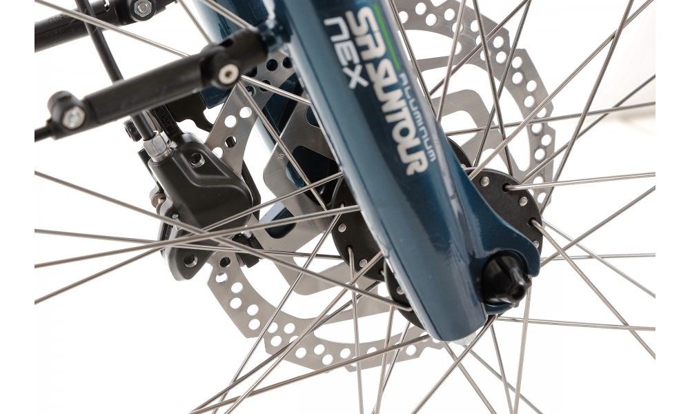 Rower miejski elektryczny Unibike Optima 2024 - niebieski