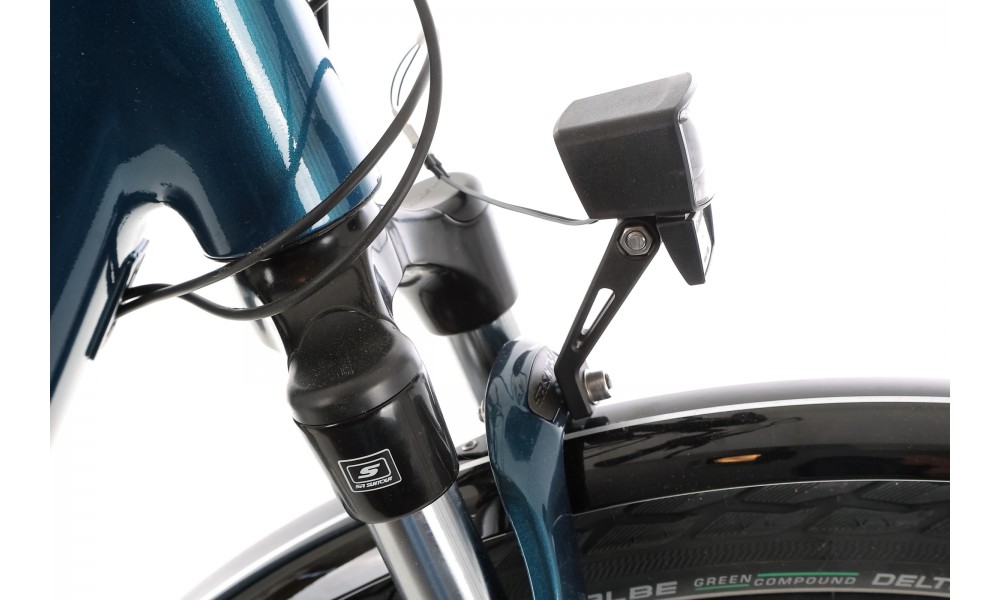 Rower miejski elektryczny Unibike Optima 2024 - niebieski