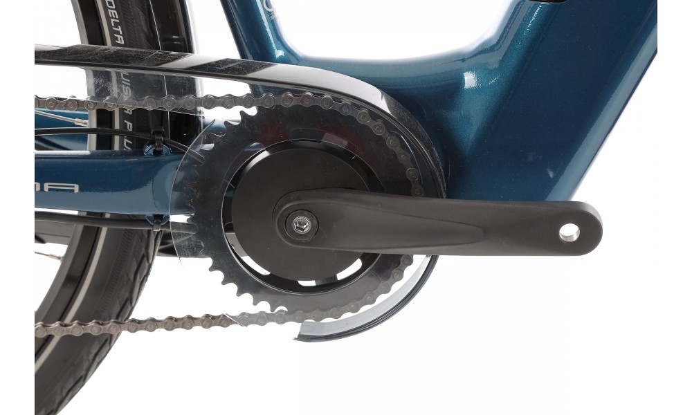 Rower miejski elektryczny Unibike Optima 2024 - niebieski