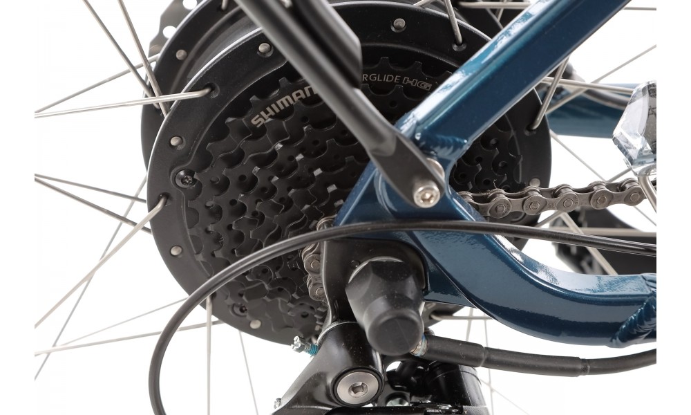 Rower miejski elektryczny Unibike Optima 2024 - niebieski