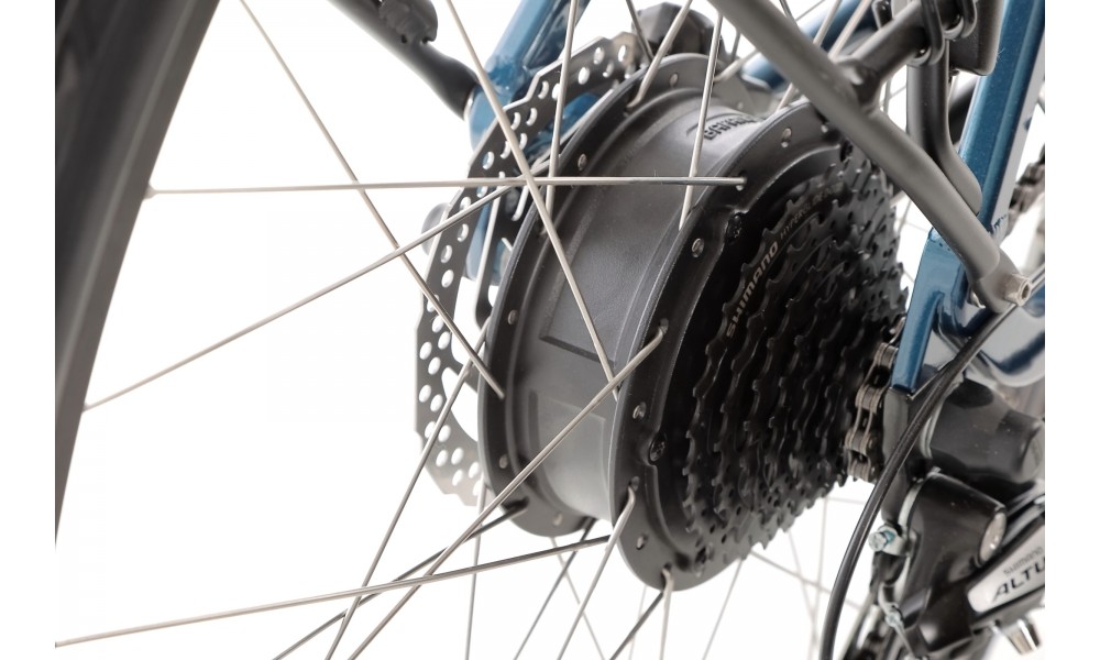 Rower miejski elektryczny Unibike Optima 2024 - niebieski