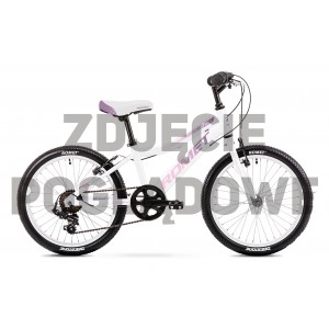 Rower dziecięcy Romet Jolene 20 KID 1 2024 - biało-purpurowy 1
