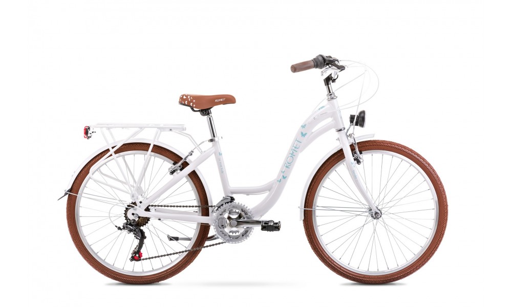 Rower młodzieżowy Romet Panda 1 2024 - biało-niebieski