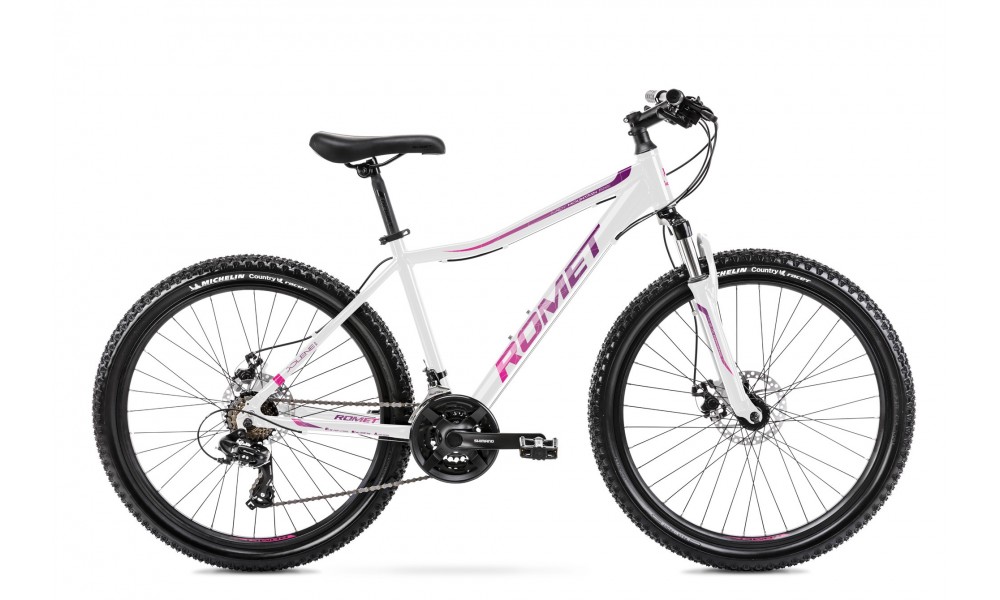 Rower górski Romet Jolene 6.2 2024 - biało-różowo-fioletowy