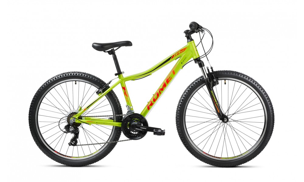 Rower górski Romet Rambler R6.0 JR 2024 - limonkowo-czarno-czerwony