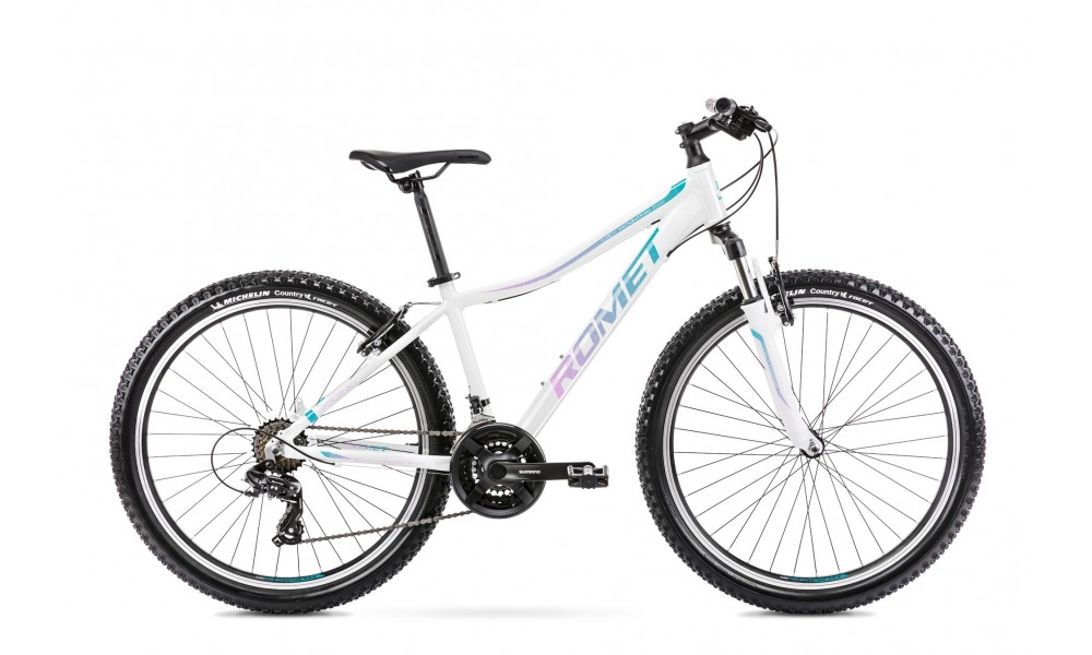 Rower górski Romet Jolene 6.1 2024 - biało-zielono-fioletowy