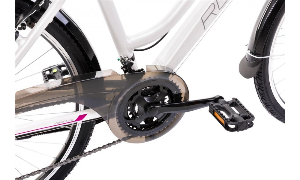 Rower trekkingowy Romet Gazela 26 2 2024 - biało-różowy