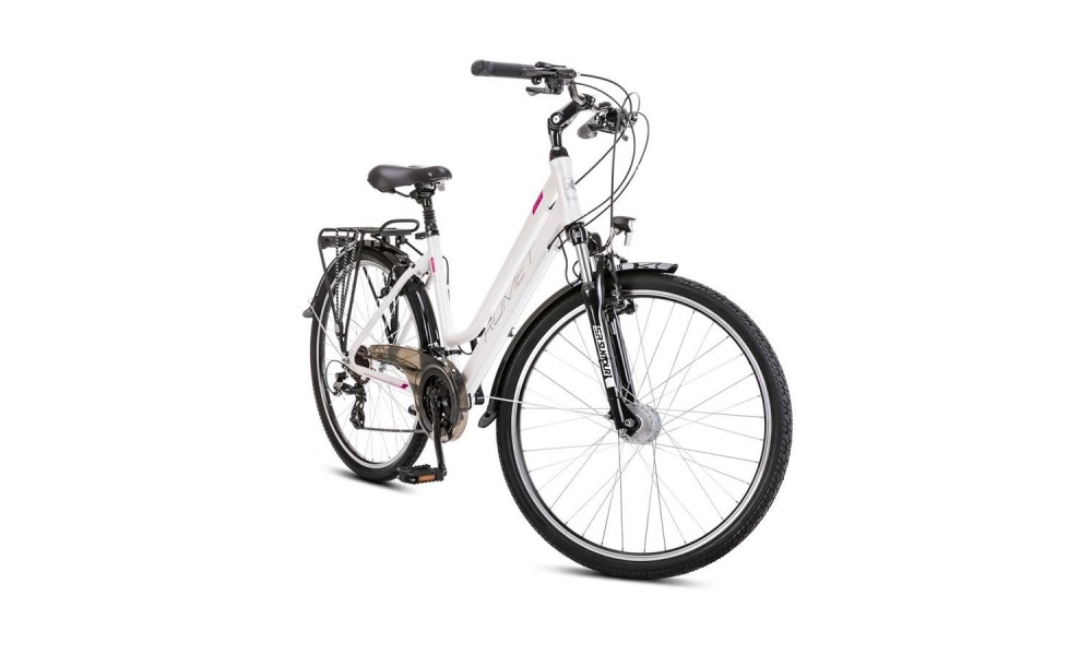 Rower trekkingowy Romet Gazela 26 2 2024 - biało-różowy