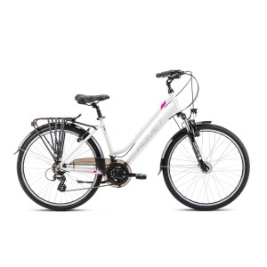 Rower trekkingowy Romet Gazela 26 2 2024 - biało-różowy 1